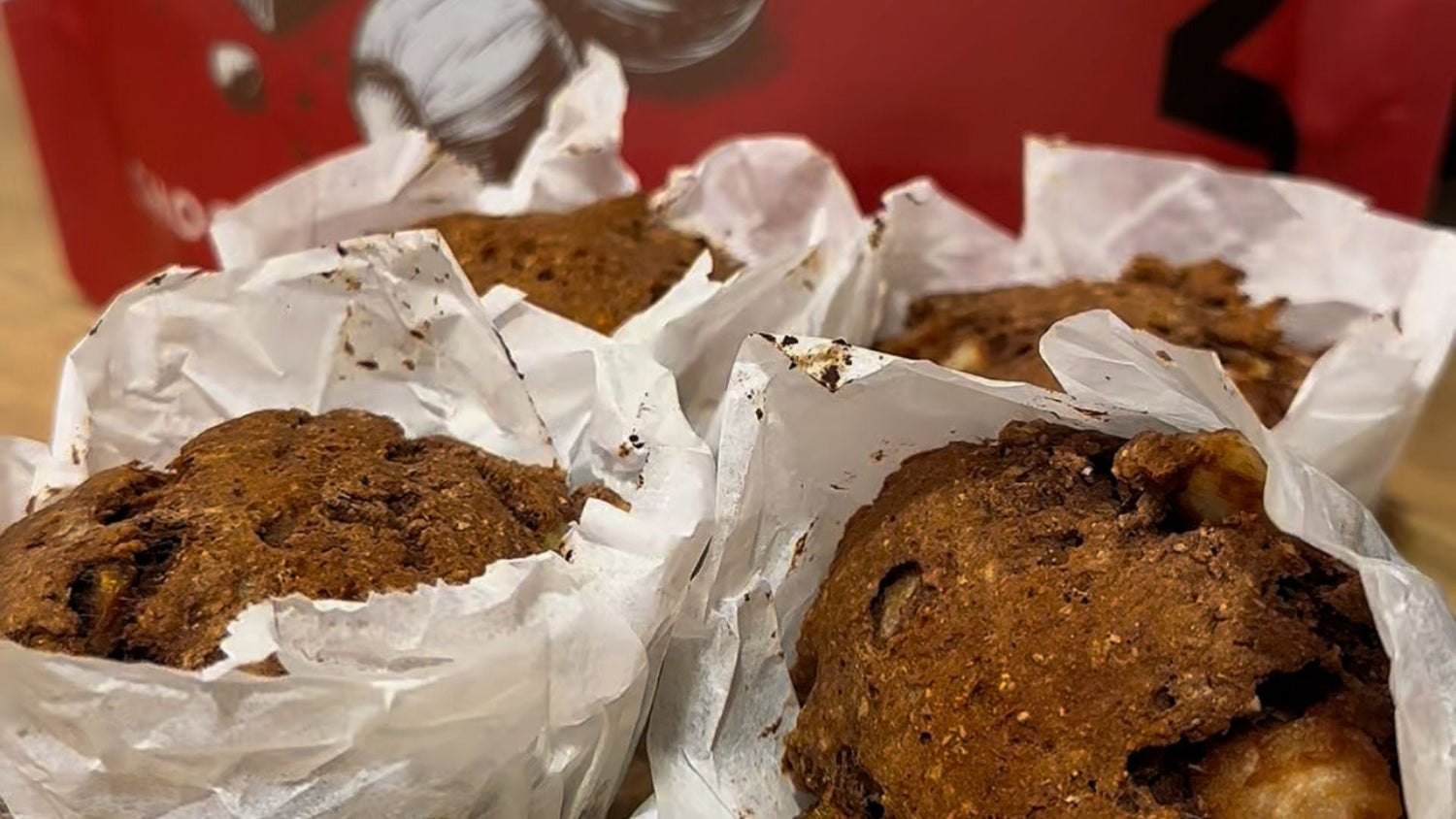 Vegan Pear Chocolate Protein Muffins