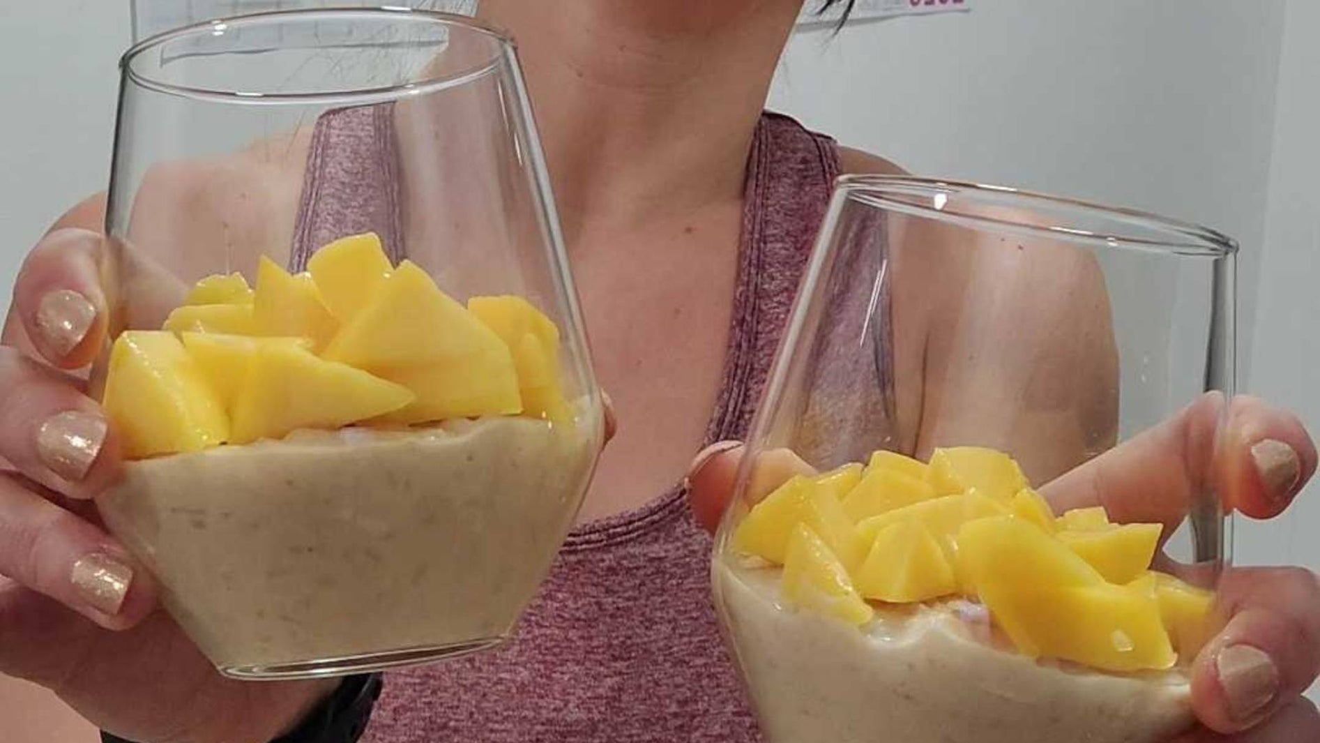 protein rice pudding mango