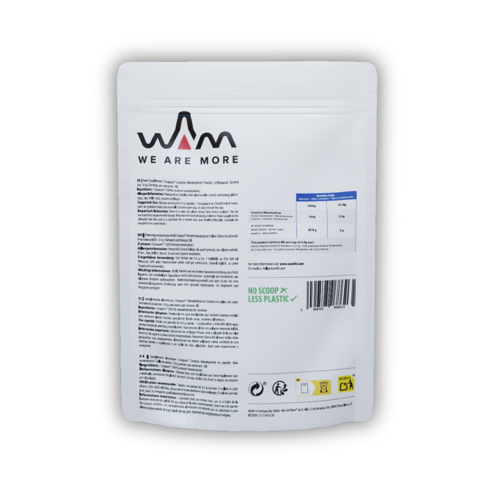 WAM Creatina - Creapure® Unflavoured – RESERVA ANTICIPADA