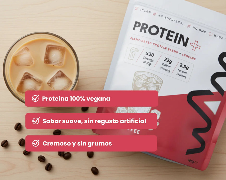 WAM Protein Iced Coffee: 100 % vegana, sabor suave sin regusto artificial, cremosa y sin grumos