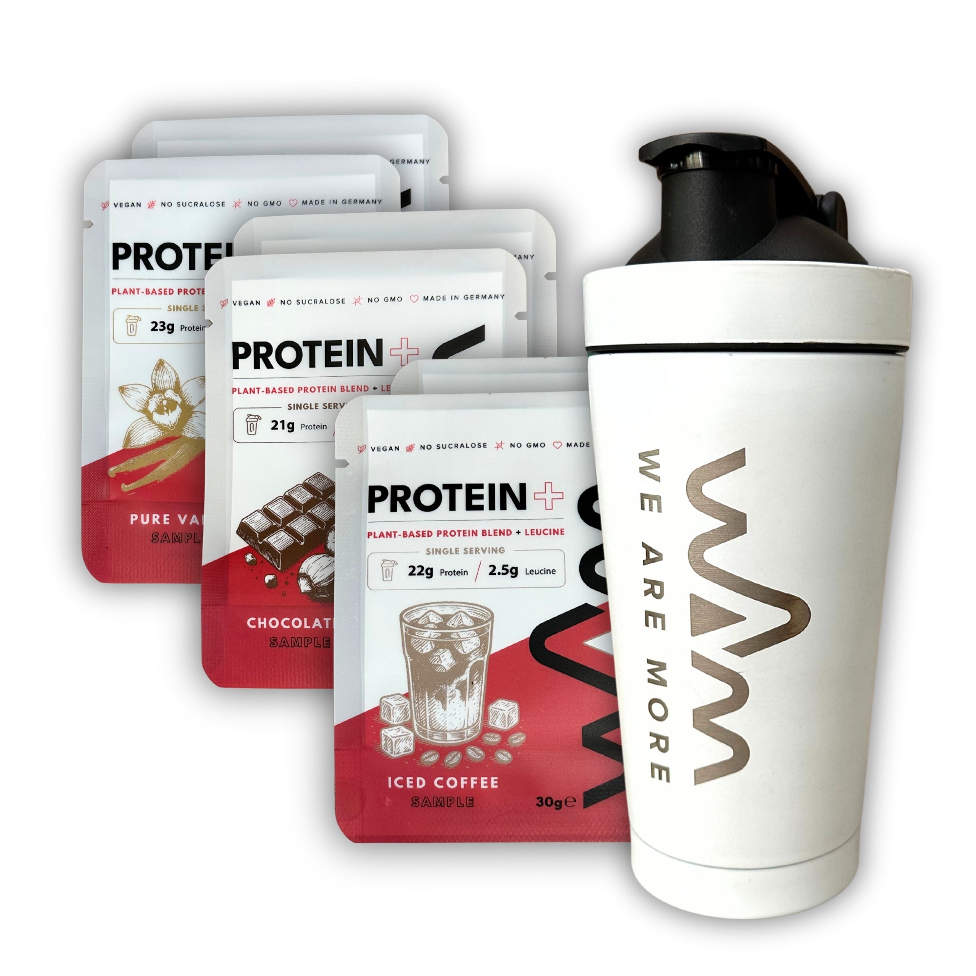 WAM Protein Powder Sample Pack + Shaker